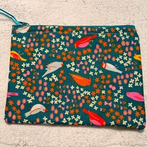 Vintage bird & flower jewelry pouch & make-up bag